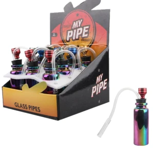 55763, Glass Mini Bong UV Rainbow, 036882557639