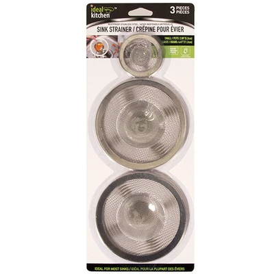 42102, Ideal Kitchen Sink Strainer Stainless Steel 3PK, 191554421028