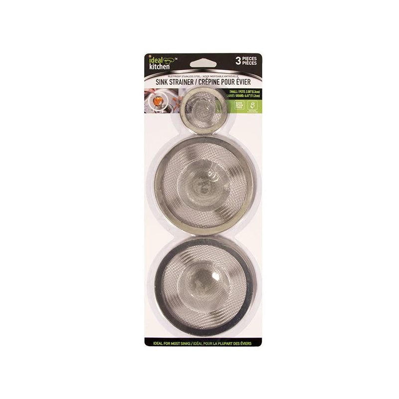 Ideal Kitchen Sink Strainer Stainless Steel 3PK