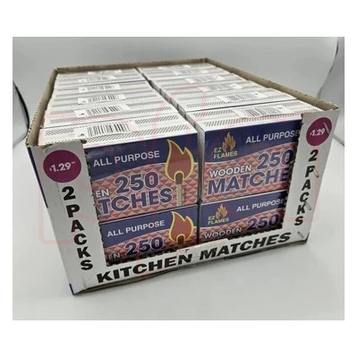 867533, EZ Flames Kitchen Match 250ct 2Pk PDQ, 191554430006