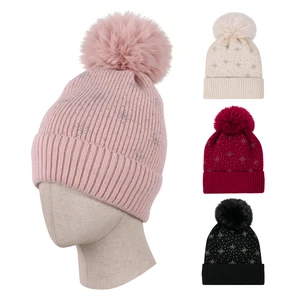 10314, Ladies Pom Hat w/Fur Lining, 191554103146