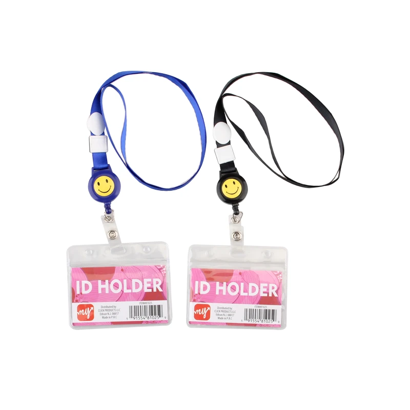 ID Card Holder Extendable w/ Smile Face