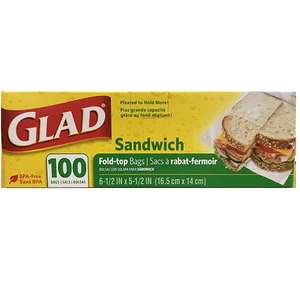 C10264, Glad Sandwich Fold Top 100CT, 067489102649