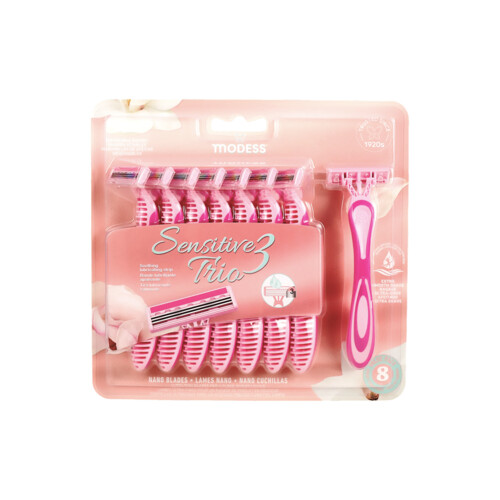 Modess Sensitive 3 Trio Women's Disposable Razors 8-Pack