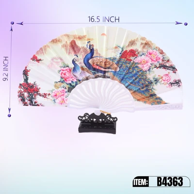 B4363, Hand Fan 16.5“x9.2" 24/DPQ, 887257643637