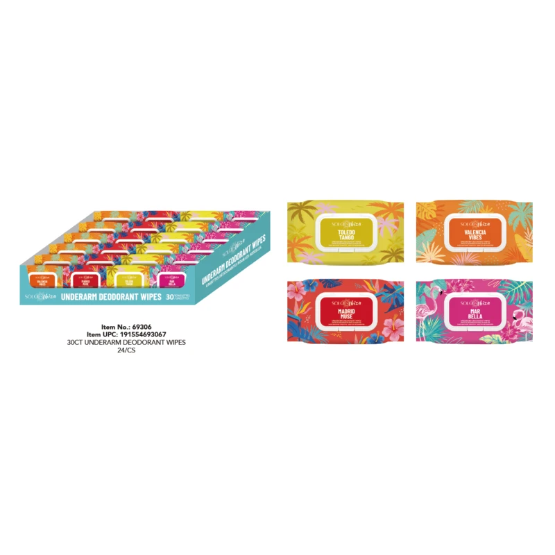 30CT Underarm Deodorant Wipes