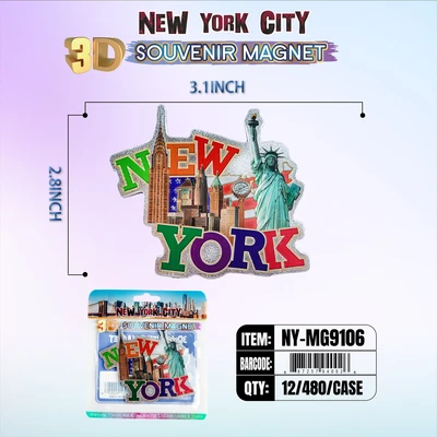 NY-MG9106, NY Souvenir 3D Magnet, 887257991066