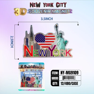 NY-MG9109, NY Souvenir 3D Magnet, 887257991097