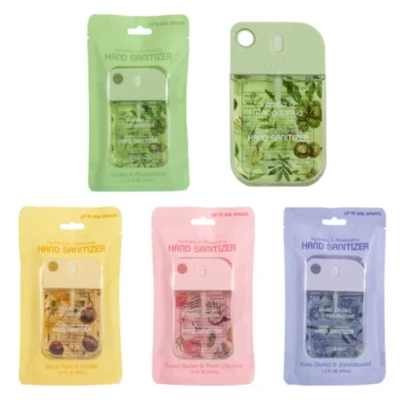 OL60384, 1.5 oz Hand Sanitizer Spray , (4 scent) Black Plum/Sweet Guava/Vanilla/Violet Orchid— Wish, 191554603844