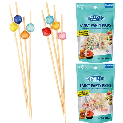 50104, Party Central Fancy Picks 50CT Cubes, 191554501041