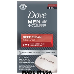 DS6-MDC, Dove Soap USA 3.75oz 6-Pack Men Deep Cleaning #01209, 011111012097