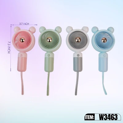 W3463, Rechargeable Portable Fan Assorted Color/PDQ, 887257734632