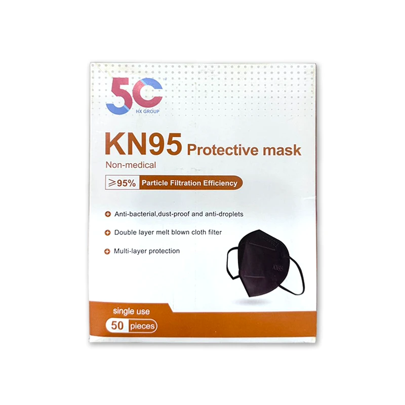 Face Mask KN95 50pcs Box 5C BLACK