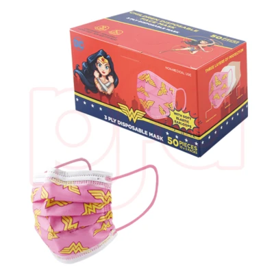 DCM50-WW, DC Children Mask 50PK Wonder Woman, 8888047874356