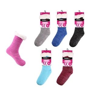12012, Thermaxxx Sherpa Socks w/ Non-slip Bottom Lurex, 191554120129
