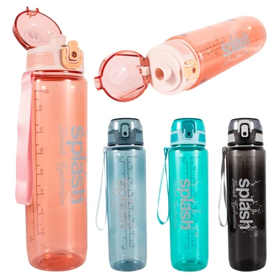 58153, Splash Plastic Bottle 33.8oz Flip Cap w/ Lock & Strap, 191554581531