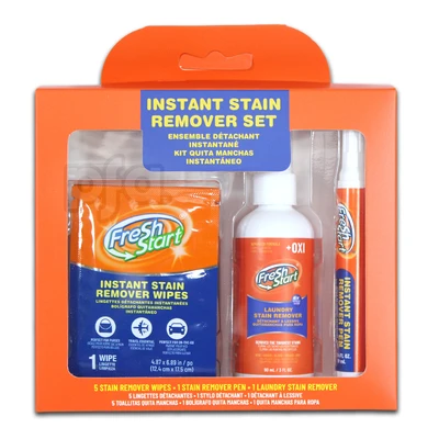 32253, Fresh Start Instant Stain Remover Set (1 Pen + 5 Wipes + 1 Stain Remover), 191554322530