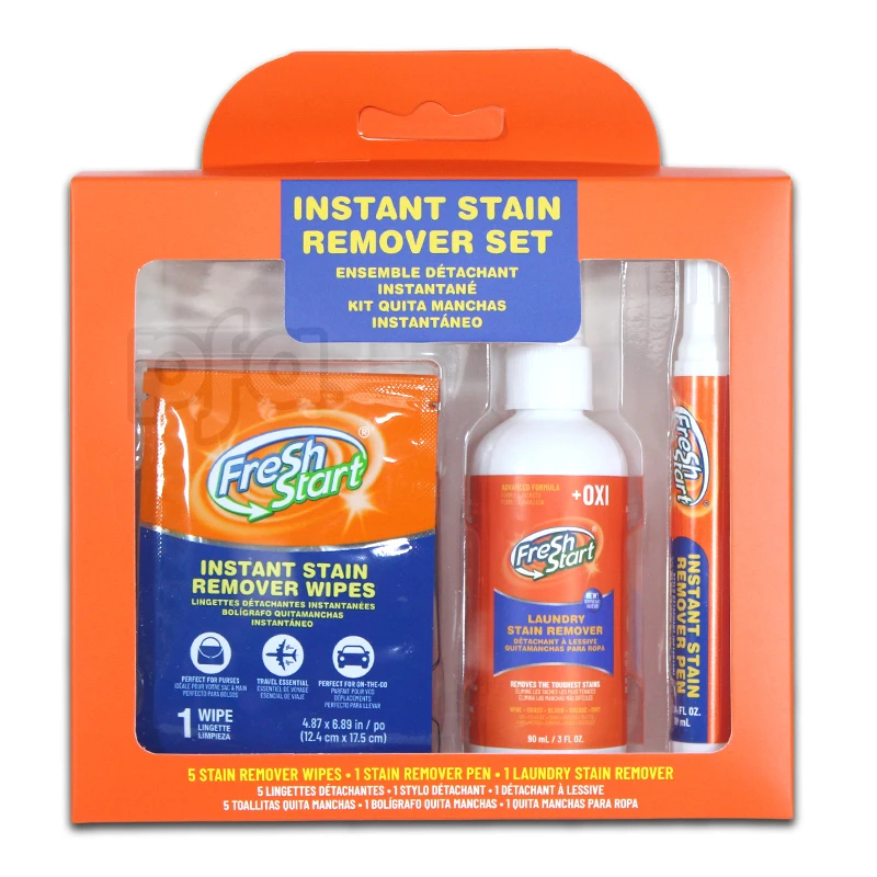 Fresh Start Instant Stain Remover Set (1 Pen + 5 Wipes + 1 Stain Remover)