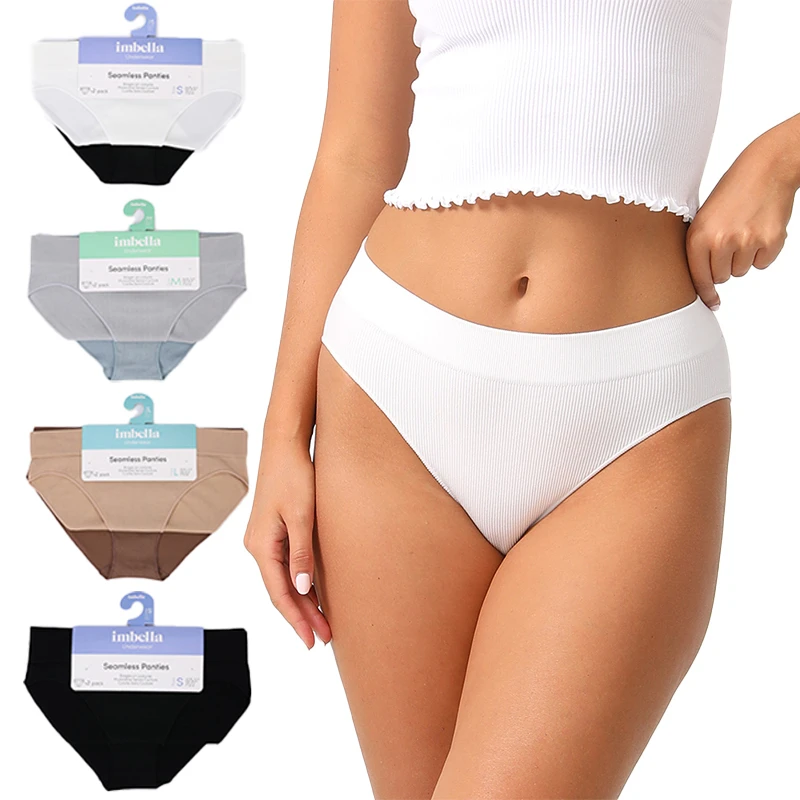 IMBELLA Seamless Stretch Rib Bikini Panties Pack2