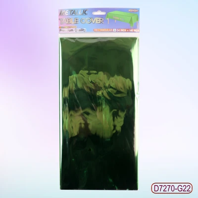 D7270-G22, Metallic Table Cover Deep Green.54"x108", 887257572753