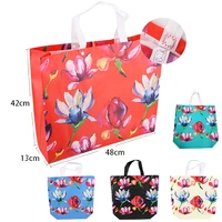 49010, Woven Bag Printed Flowers, 191554490109