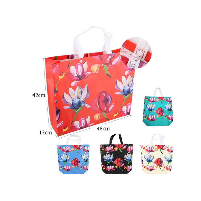 Woven Bag Printed Flowers