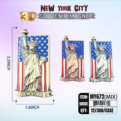 MY672, New York Souvenir M. Metal Magnet, 887257916724