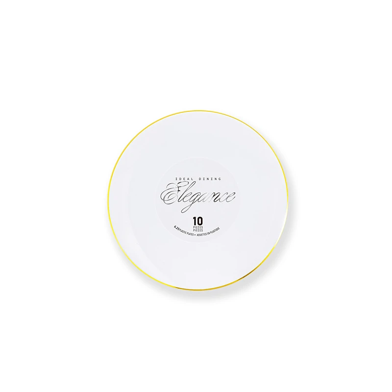 Elegance Plate 6.3" White + Rim Stamp Gold