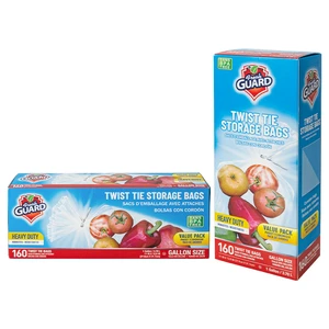 31112CN, Fresh Guard Twist Tie Gallon Storage Bags 160CT, 191554311121