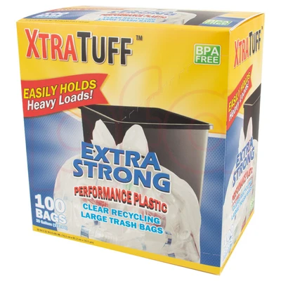 30169, Xtratuff Trash Bag Box 30 Gal 100CT Recycle Clear, 191554301696