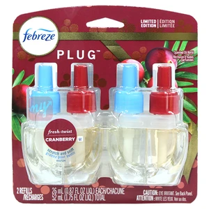 FP175-2FTC, Febreze Plug 1.75floz 2PK Fresh Twist Cranberry, 037000629405
