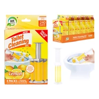 60131, Toilet Cleaning Gel 4 Pack Clean Lemon Scent 6.43oz with 56 Stamps 4 Packs - Air Fusion, 191554601314