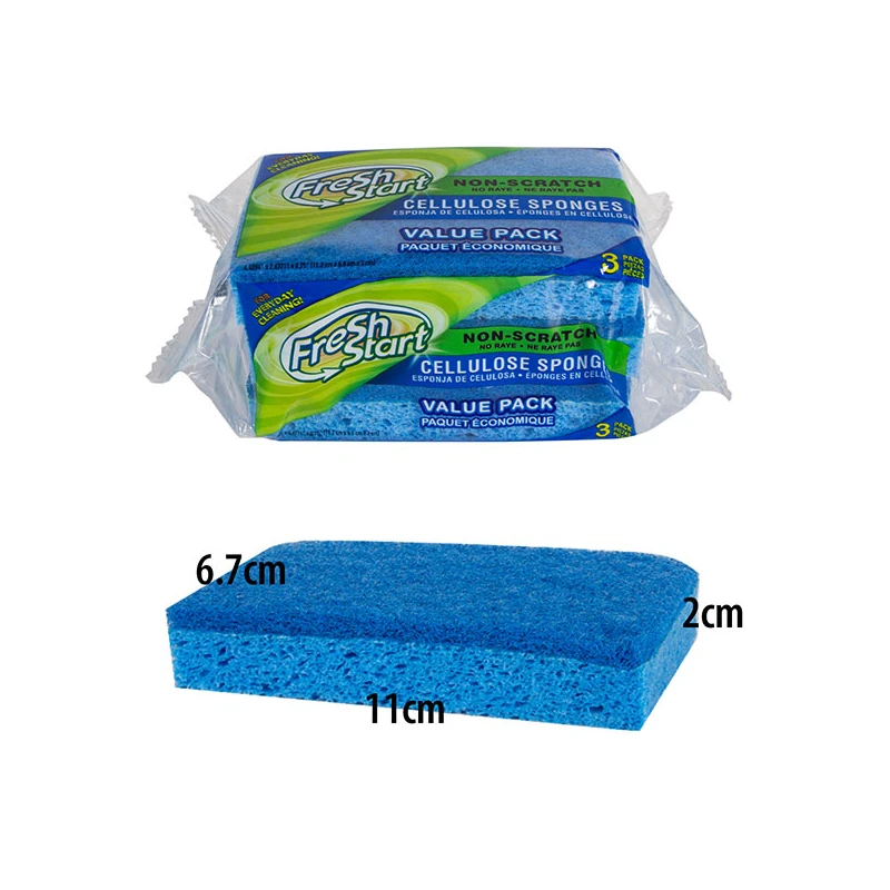 Fresh Start Sponge 3PK Cellulose Non-Scratch