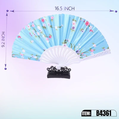 B4361, Hand Fan 16.5“x9.2" 24/DPQ, 887257643613