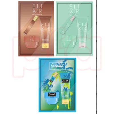 89965, Women's  3pcs Mini Set  COCONUT 8ml/0.27fl.oz EDP 50ml/1.7fl.oz Body Cream 30ml Body Butter, 191554895331