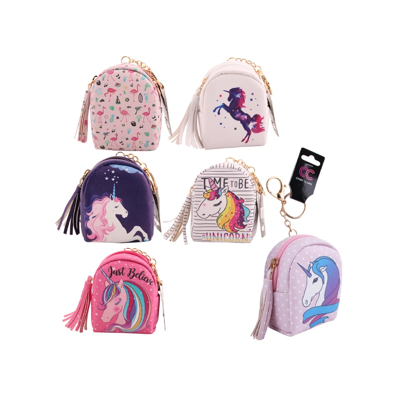CC Keychain Coin Purse Leather Unicorn