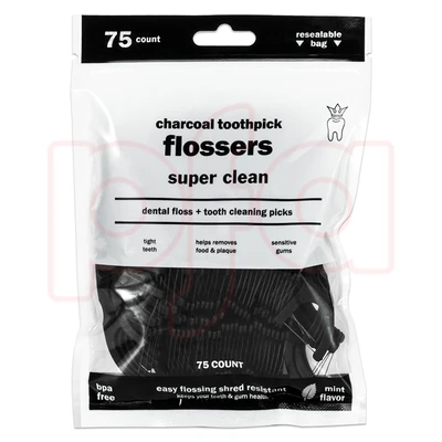 68045, Charcoal Toothpick Flossers, 191554680456