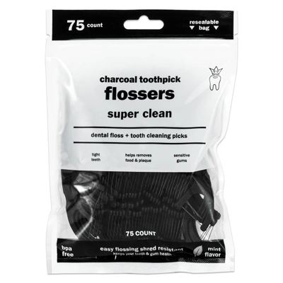 68045, Charcoal Toothpick Flossers, 191554680456
