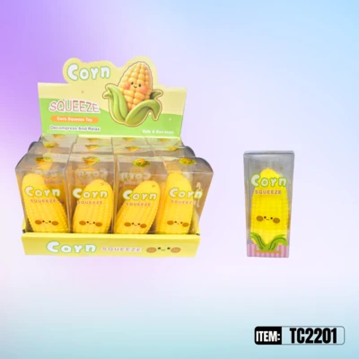 TC2201, Crunchy Squishy Corn  4.5" x 1.97' Pvc/Dp, 887258042019