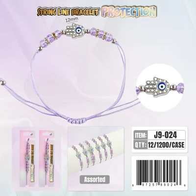 J9-024, String Line Protection Bracelet, 887257890246