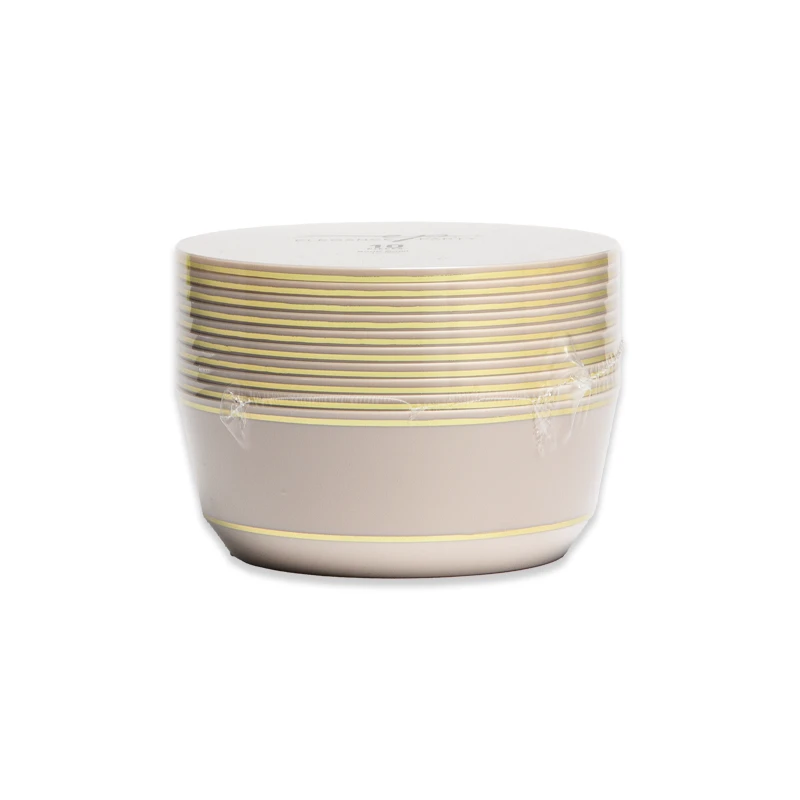 Elegance Party 10PK 14oz Soup Bowl Linen+Gold