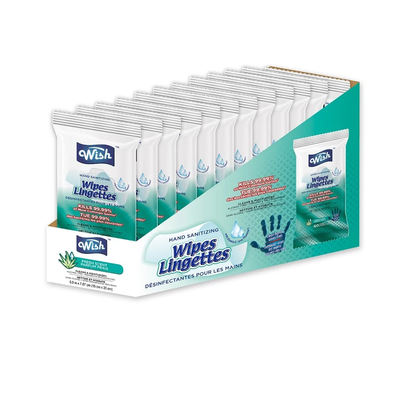 Wish Hand Sanitizing Wipes Bag 40CT Fresh