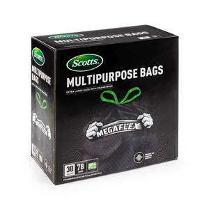 ST-30206, Drawstring Trash Bag Flex 30 Gal 78CT Black - Scotts, 191554302068