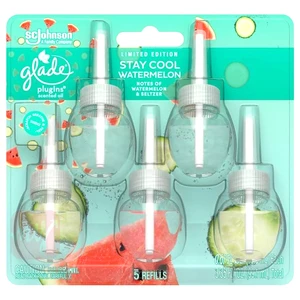 GPR5-SCW, Glade Plugin Oil Refill 5pk Stay Cool Watermelon