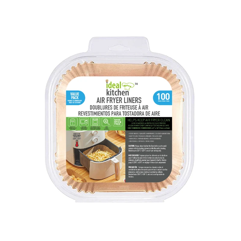 Ideal Kitchen Air Fryer Liner Paper 100PK 6.3in Square