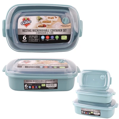 56046, Fresh Guard Plastic Food Container w/ Vent 6PK Rectangular, 191554560468