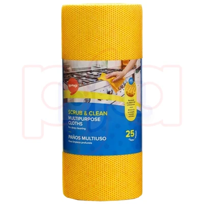 Y-633, Noam Scrub & Clean Cloth 25 Sheet Perforated Rolls 26x27, 850047448804