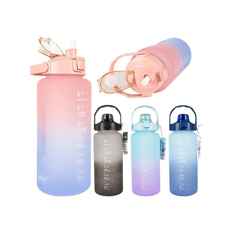 Splash Plastic Bottle 64 oz Flip Cap w/ Lock & Handle Rainbow