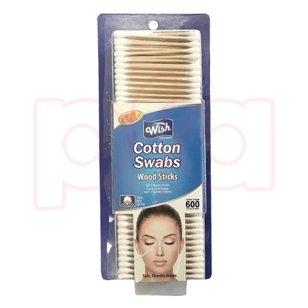 24022, Wish Cotton Swabs Wood 600CT HD, 191554240223