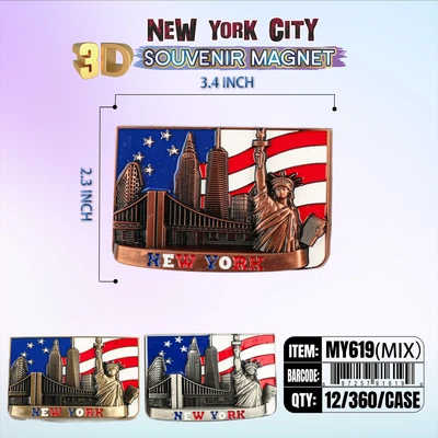 MY619, New York Souvenir M. Metal Magnet, 887257916199